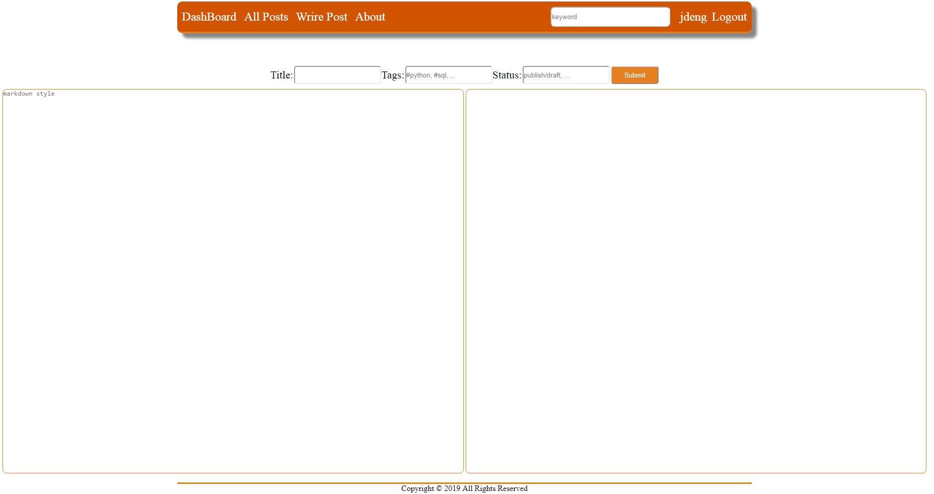 admin page