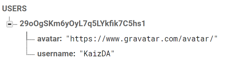 Картинка с базовой структурой в коллекции USERS