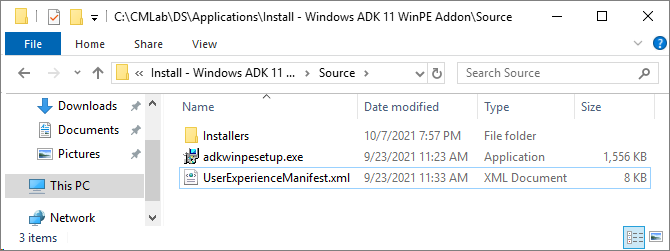 Windows ADK 11 WinPE Addon setup files copied.