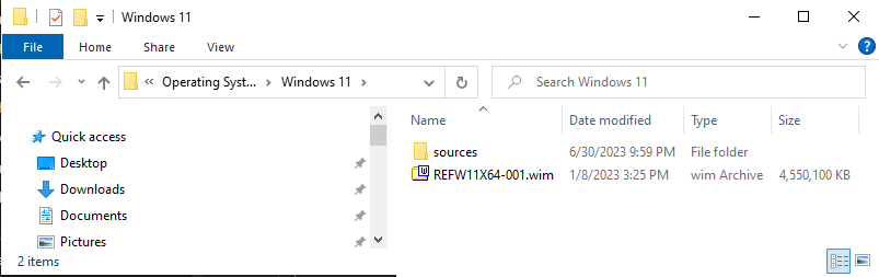 The Windows 10 Standard image copied.