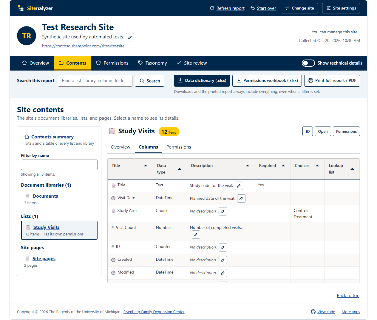 Screenshot of Sitenalyzer