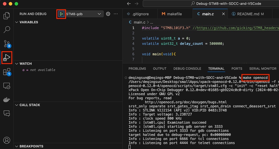 GitHub - DeqingSun/Debug-STM8-with-SDCC-and-VSCode: Using SDCC, stm8 ...