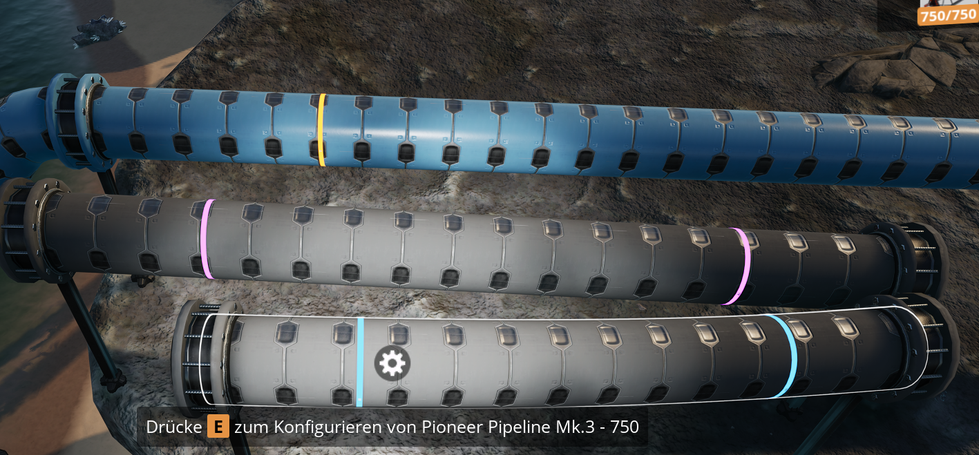 The three Pioneer pipeline tiers in game