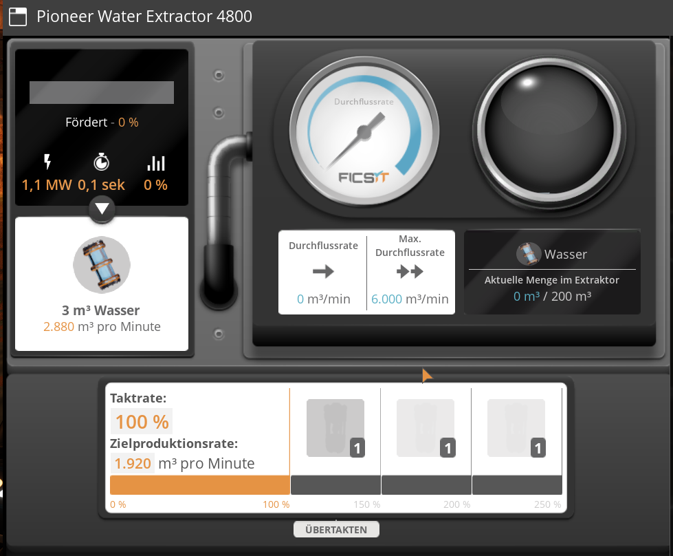 Pioneer Water Extractor 4800 menu