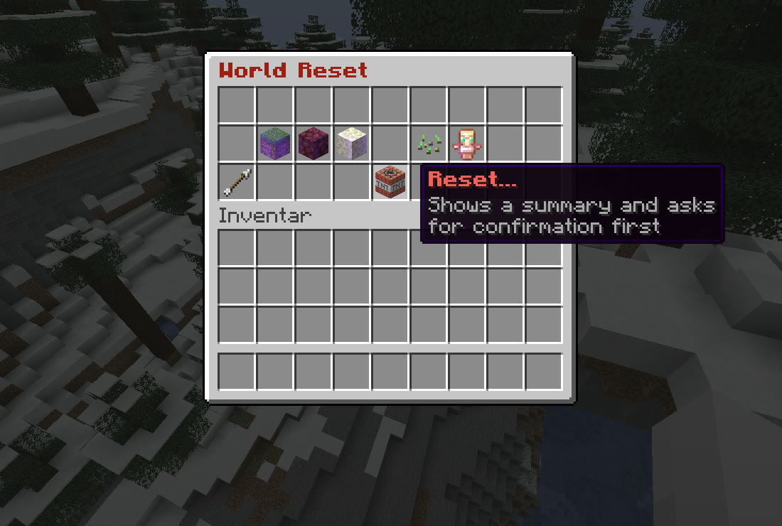 World reset menu
