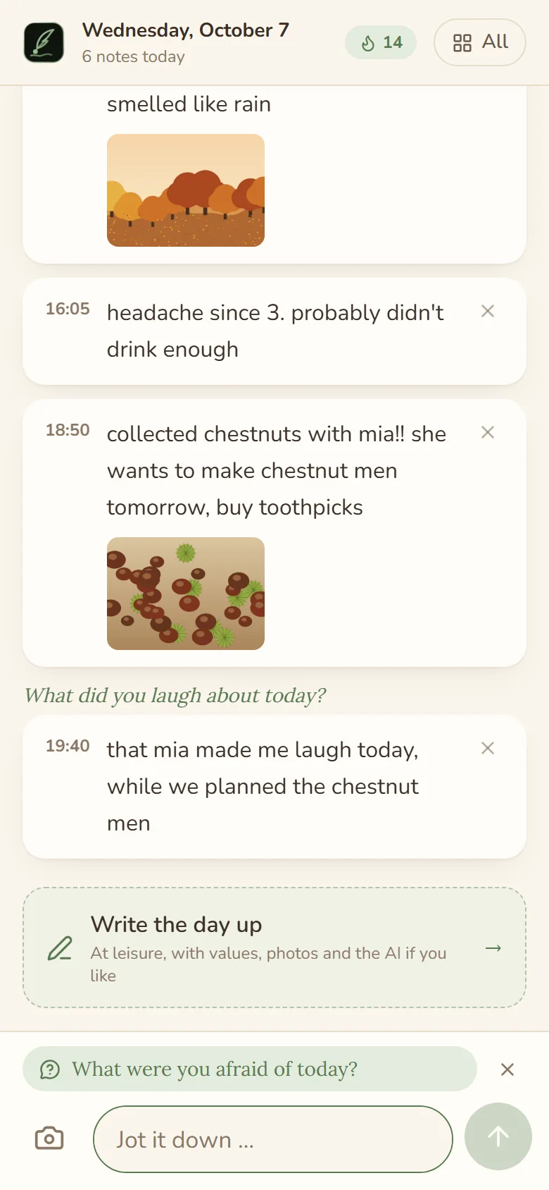 The quick note on a phone