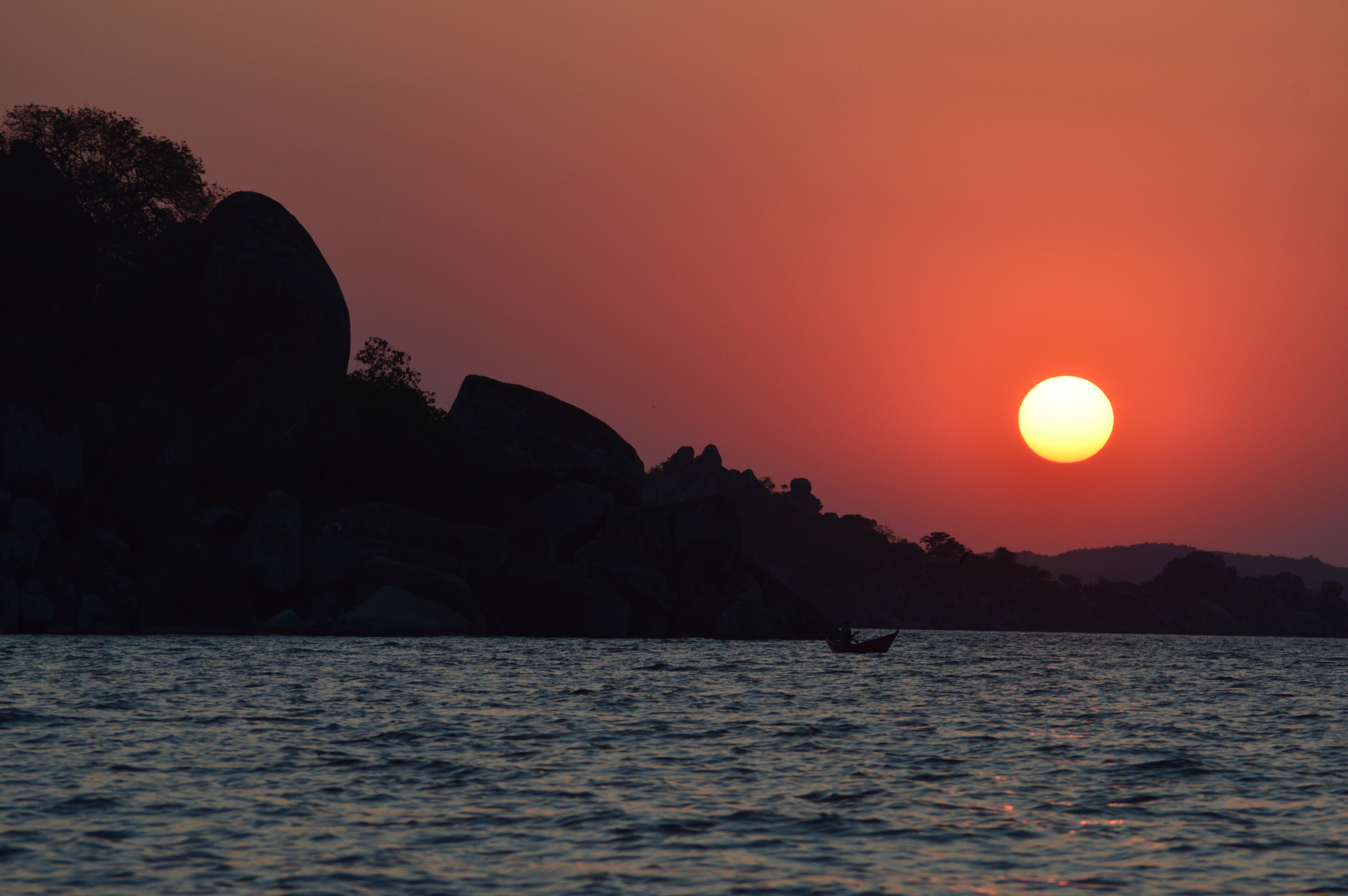Lake Victoria at sunset in Mwanza, Tanzania
