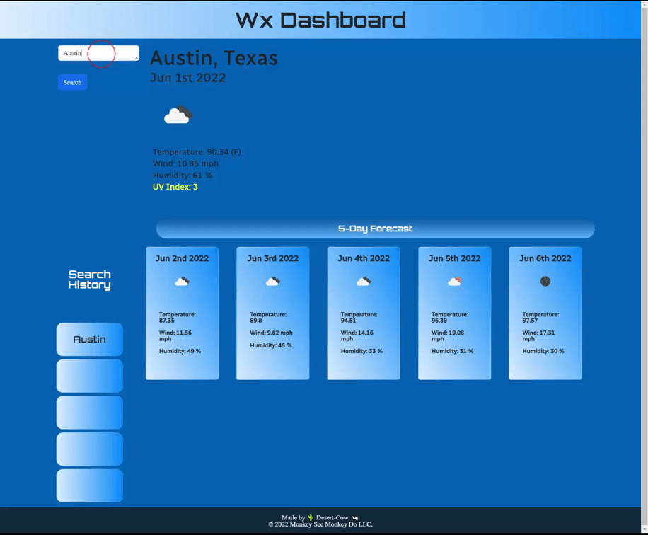 Demo of Weather App