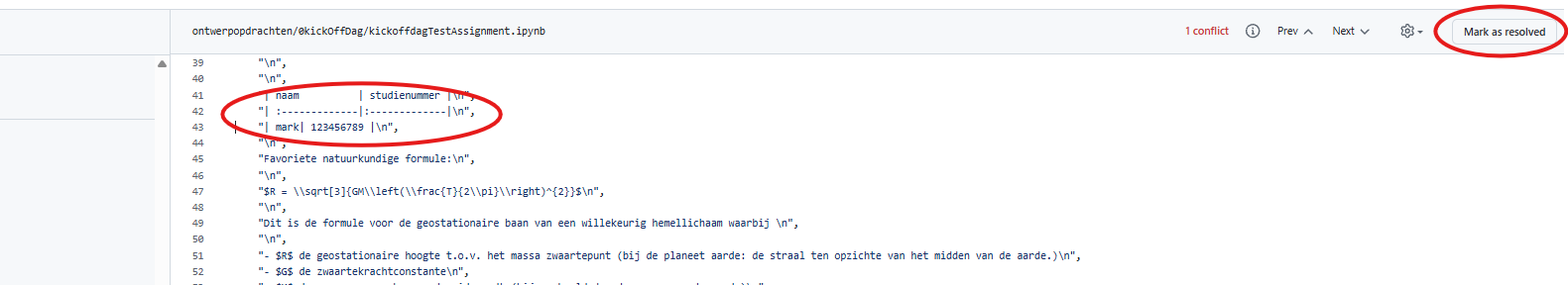 Het conflict is gefixt.