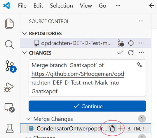 We moeten gaan mergen.
