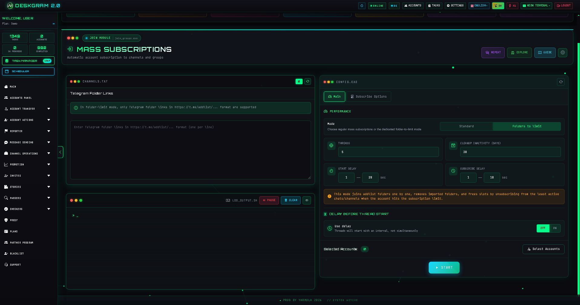 Main settings