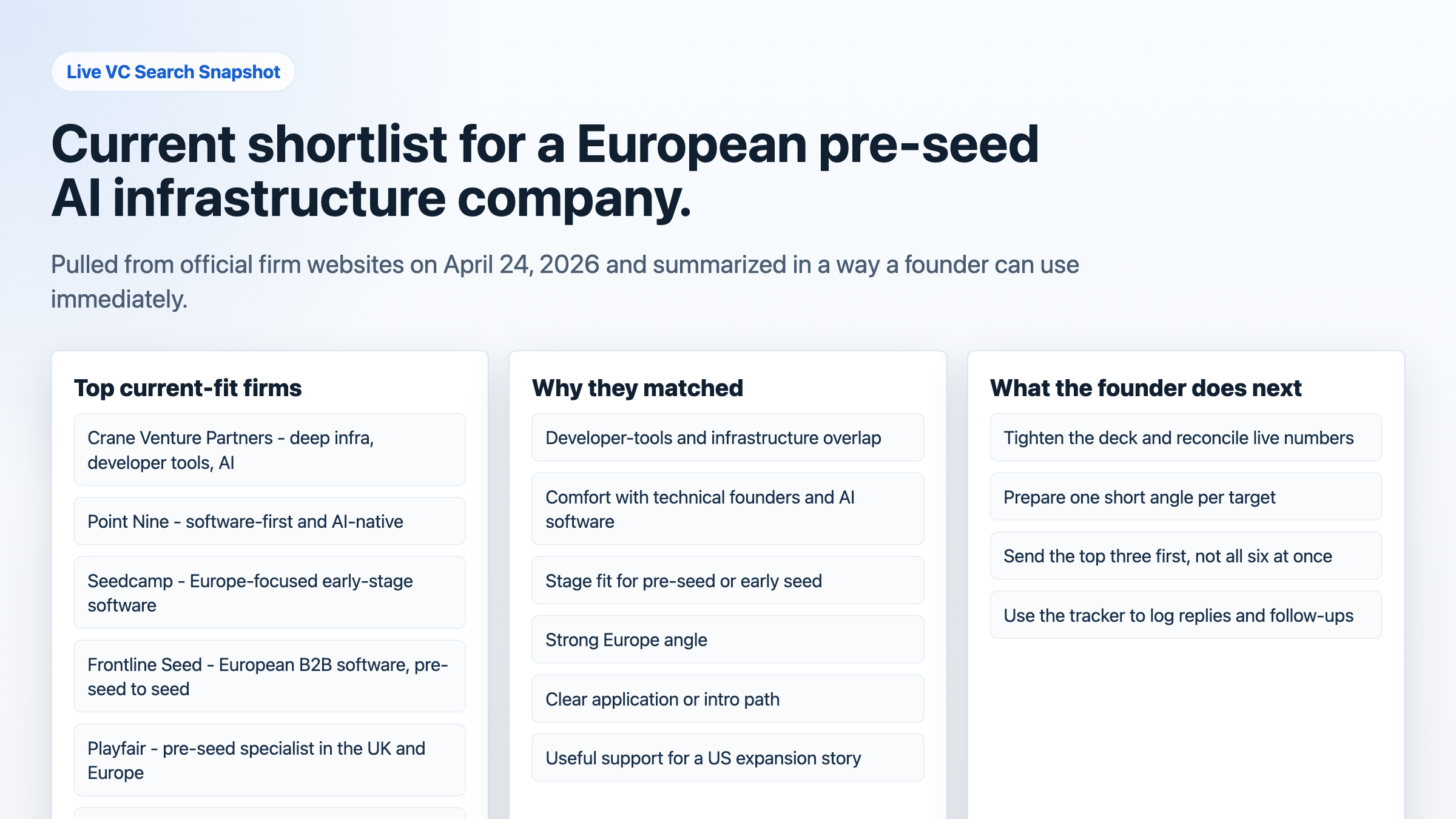 Live VC search snapshot
