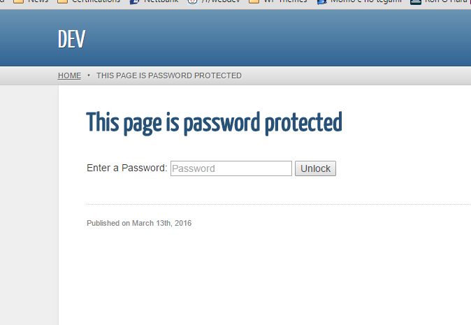 Password protected page