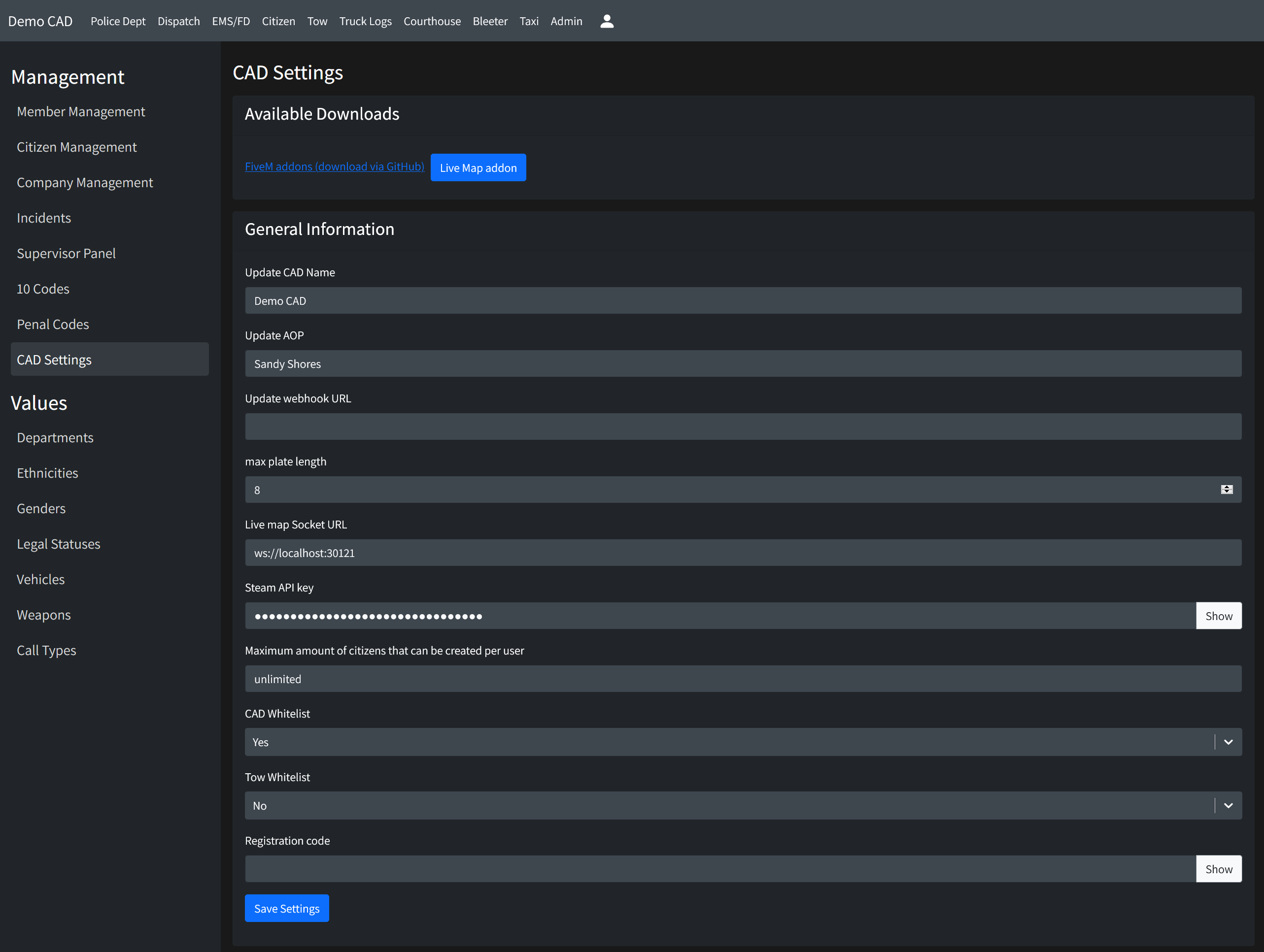 Cad-settings