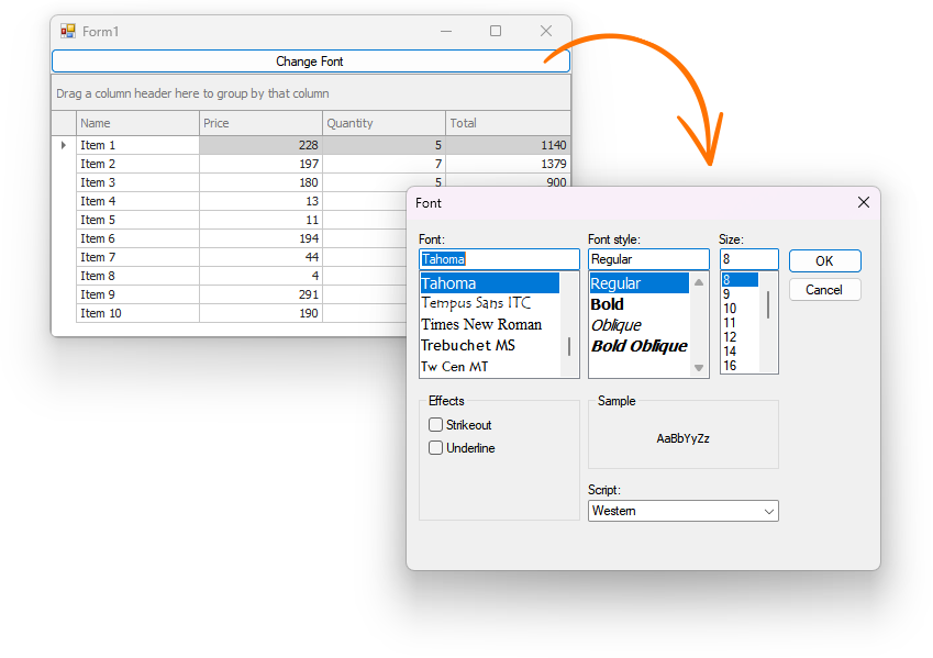 WinForms Data Grid - Create a custom View with the minimum row height