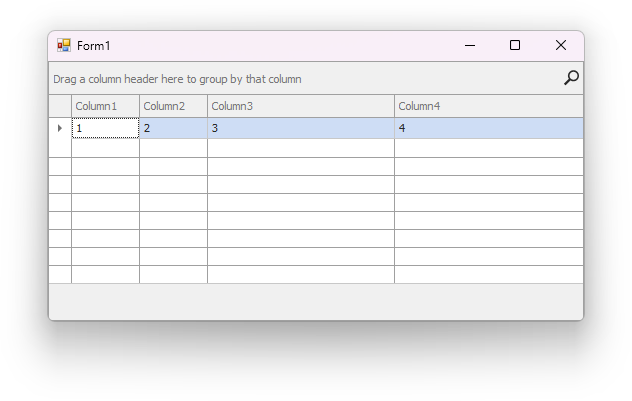 WinForms Data Grid - Draw empty rows