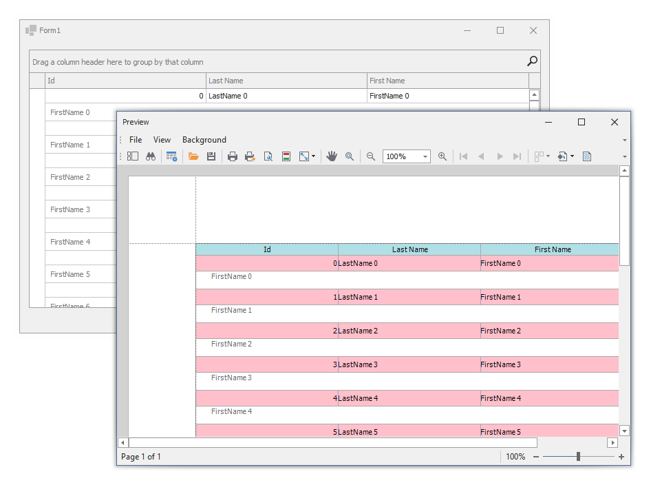 WinForms Data Grid - Custom print data cells and column headers in Print Preview