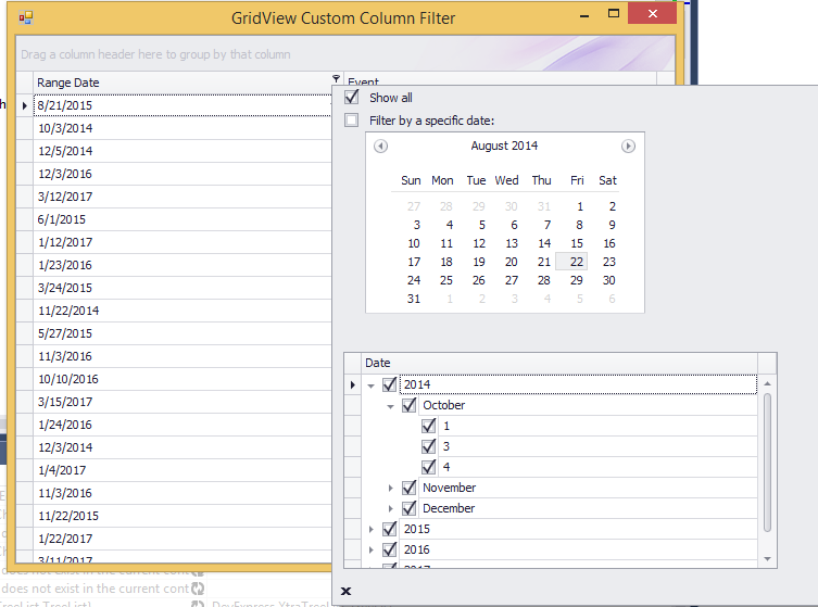 How To Implement Excel Style Tree Filtering In A Filter Popup Devexpress Support