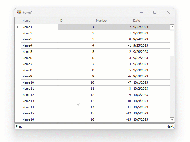 WinForms Data Grid - Locate a data row by display text
