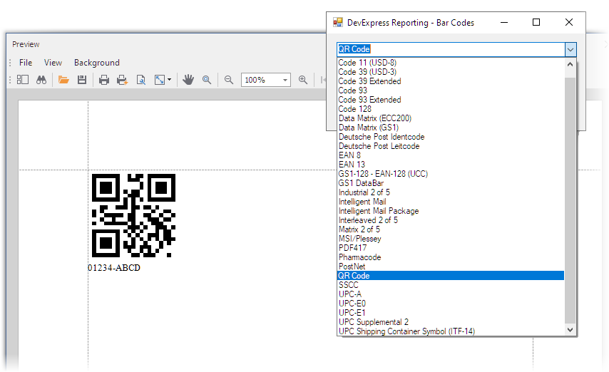 Report with BarCode