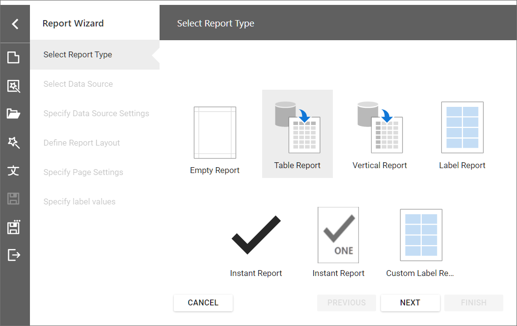 Report Wizard with Custom Template