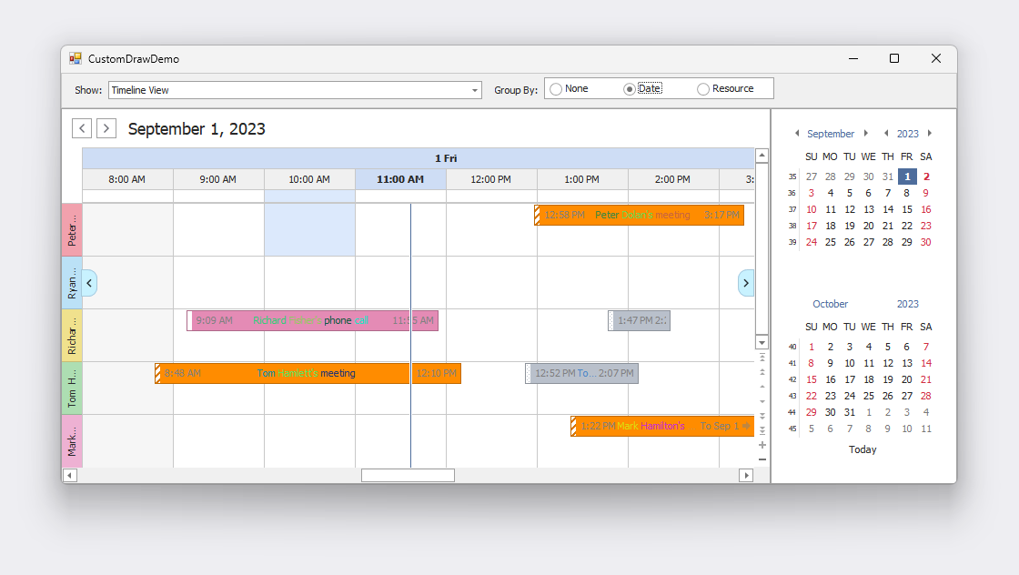 WinForms Scheduler - Customize the appearance of appointments 