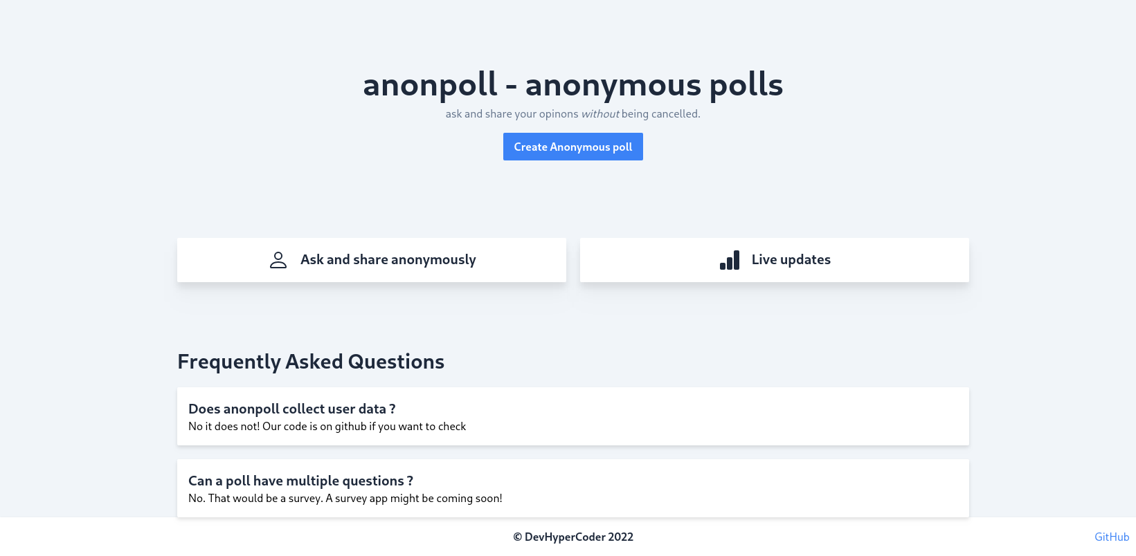 Anonpoll Home