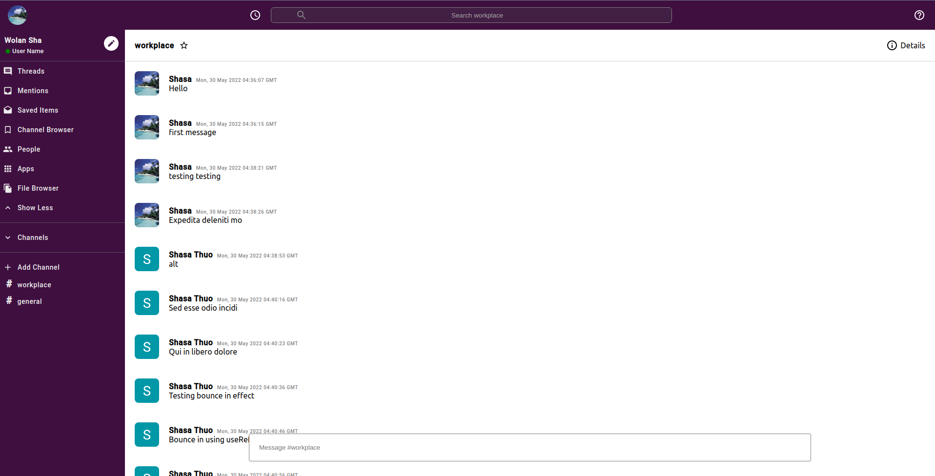 slack screenshot