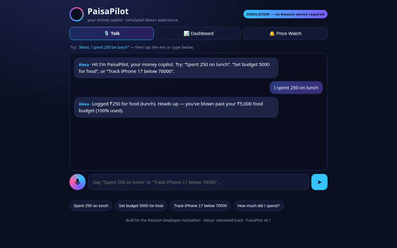 Logging an expense by voice