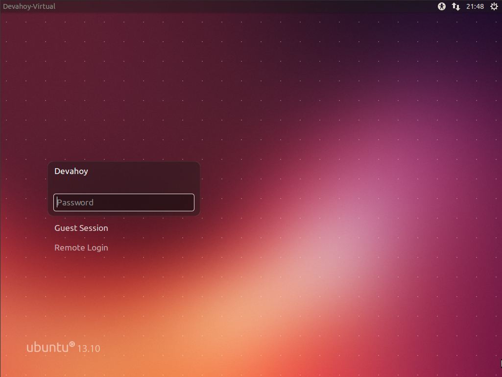 ขั้นตอนการติดตั้ง Ubuntu 13.10 - First Login