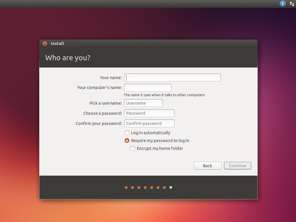 ขั้นตอนการติดตั้ง Ubuntu 13.10 - กำหนดชื่อและยูเซอร์เนม