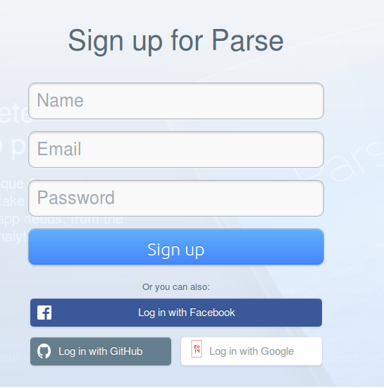 Parse Sign Up