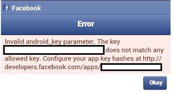 Invalid android_key parameter