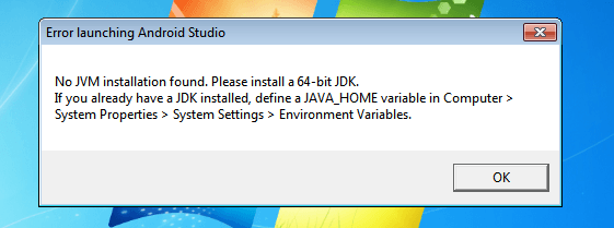 Error can't find JDK
