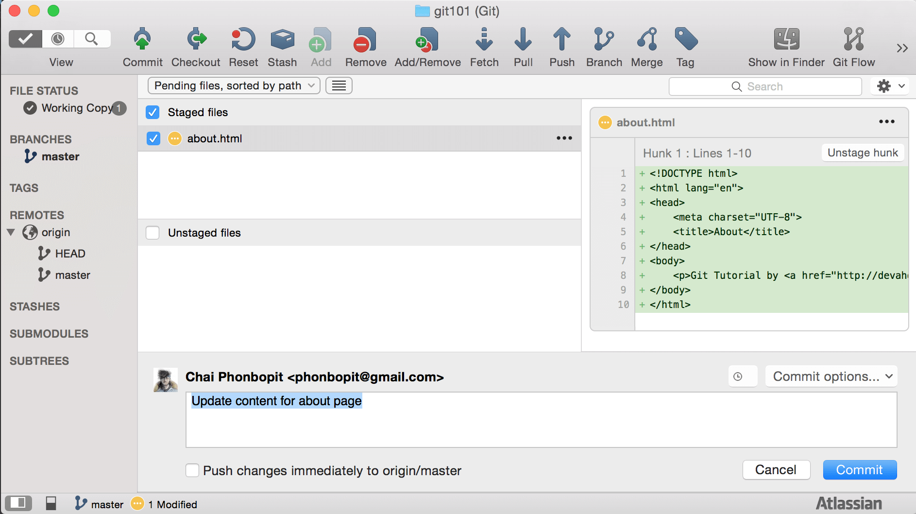 SourceTree Commit