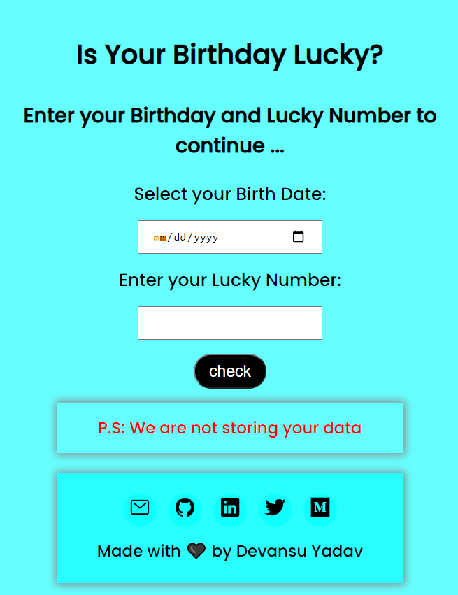 Lucky Birthday Checker