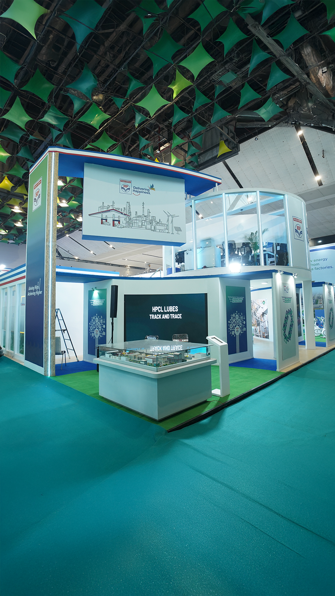 Event setup with green decor