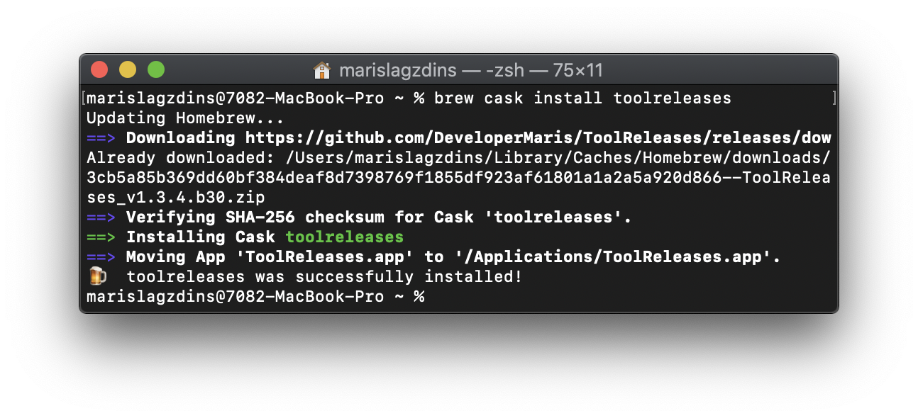 Install app using Homebrew