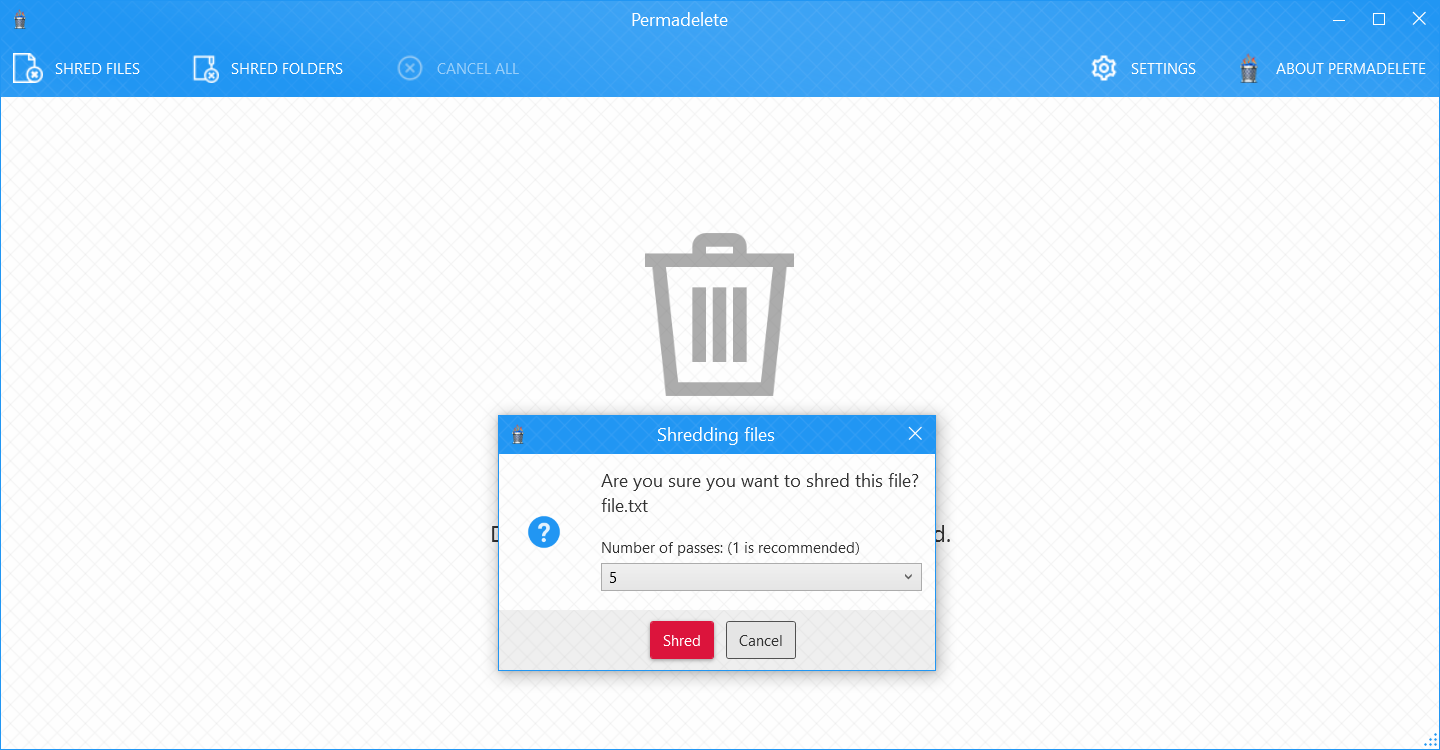 An open source and free file shredder.