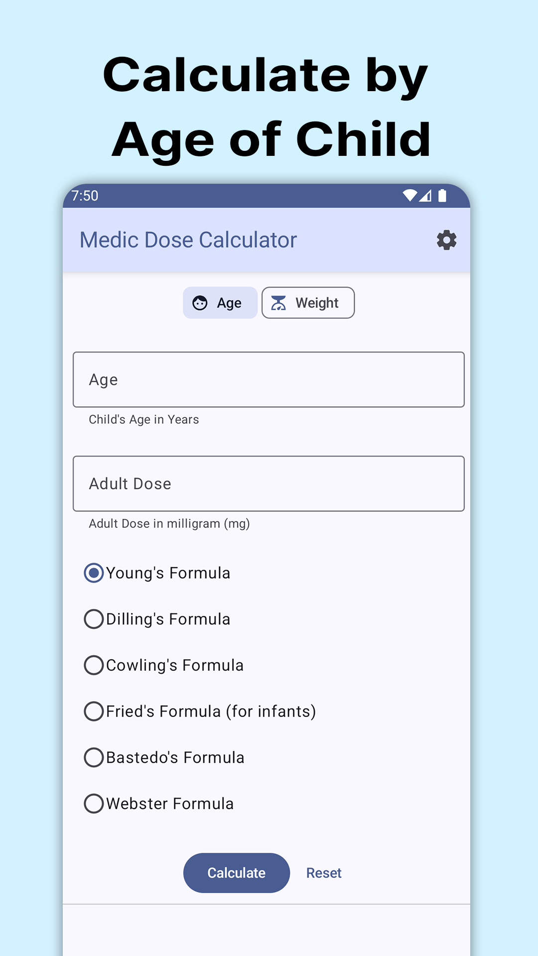 A Paediatric dose calculator