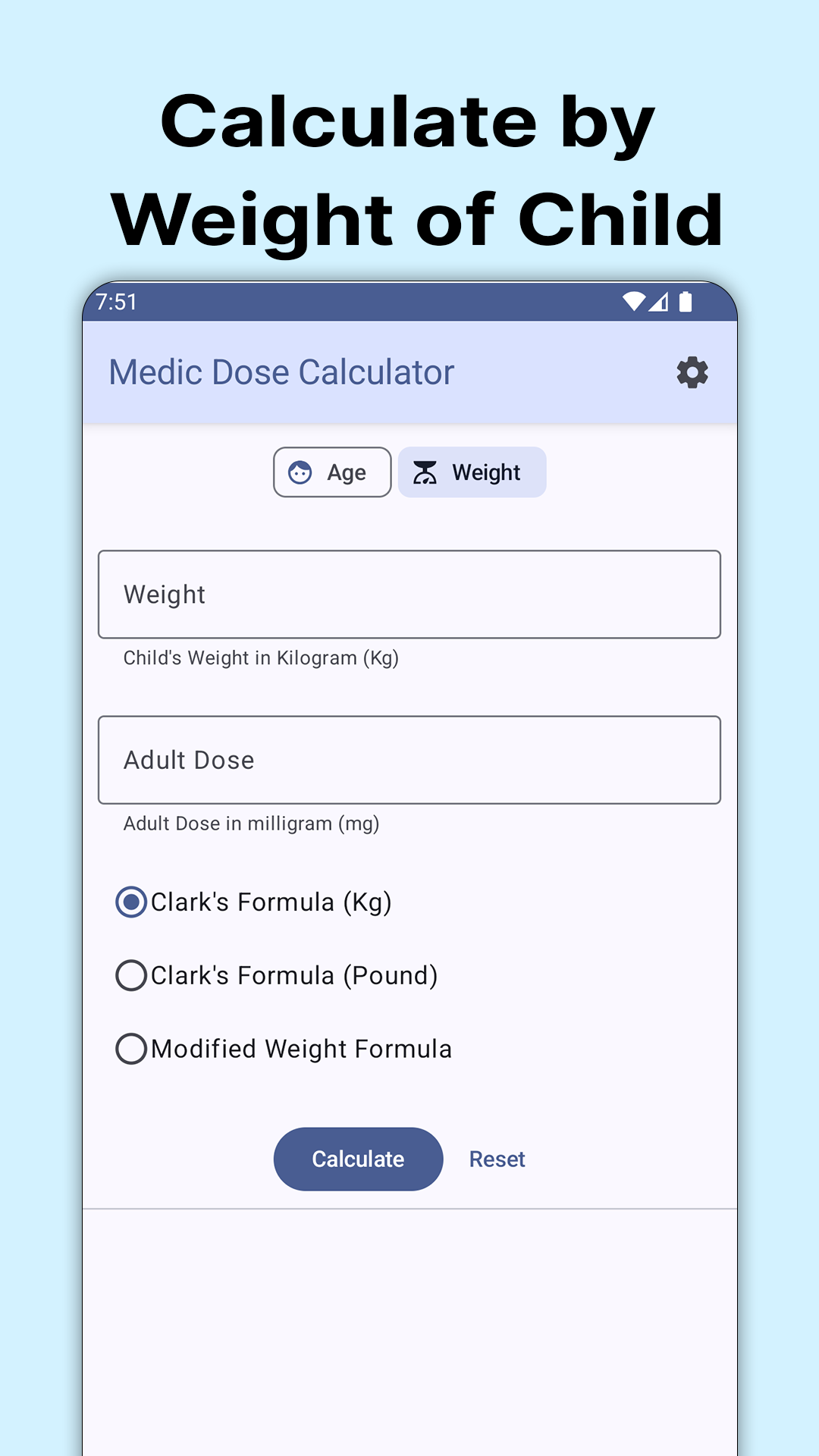 A Paediatric dose calculator