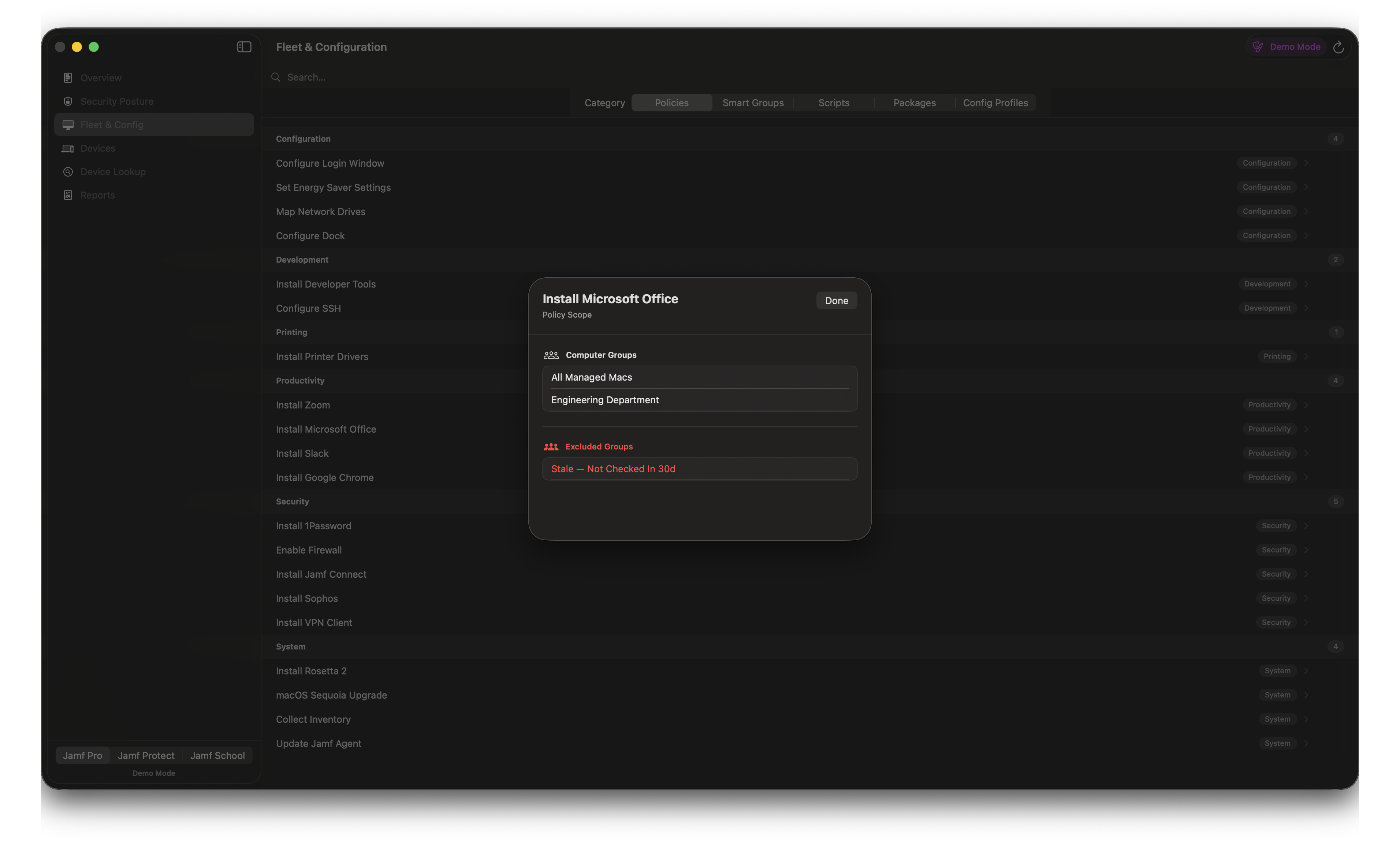 JamfDash — Policies