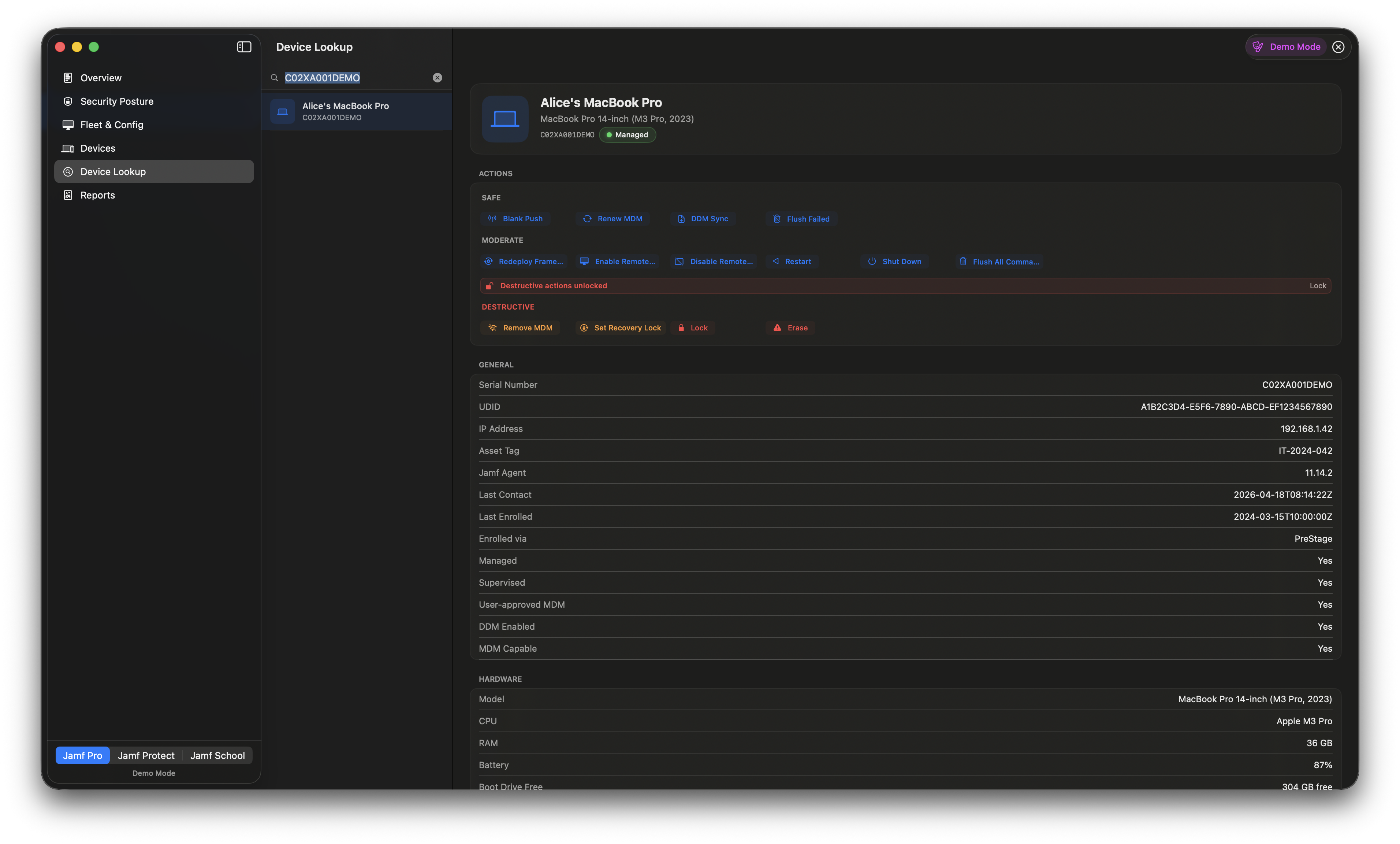 JamfDash — Device lookup