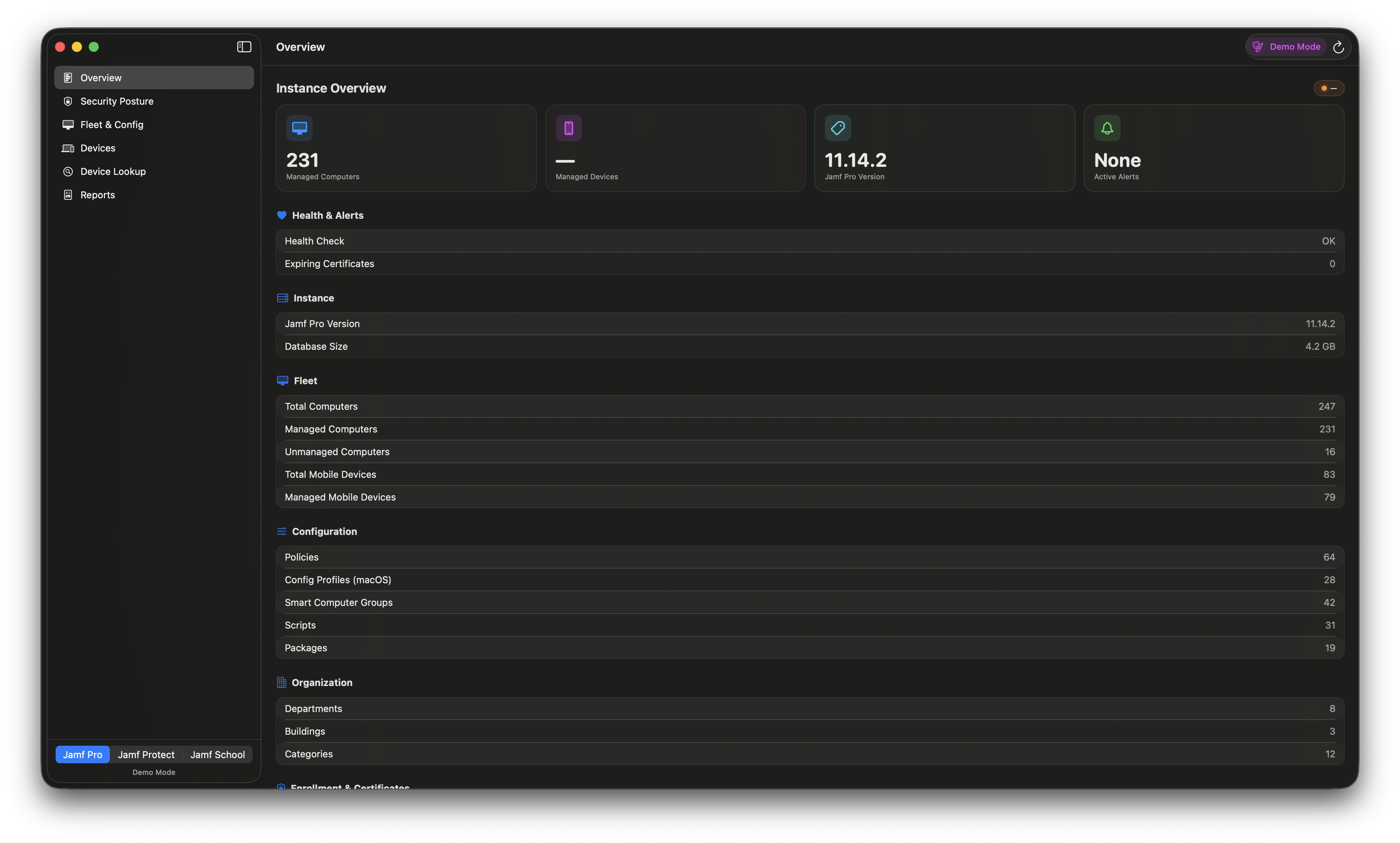 JamfDash — Jamf Pro overview
