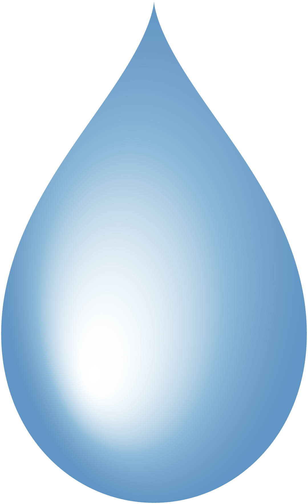 Draw a teardrop shape with a gradient fill.