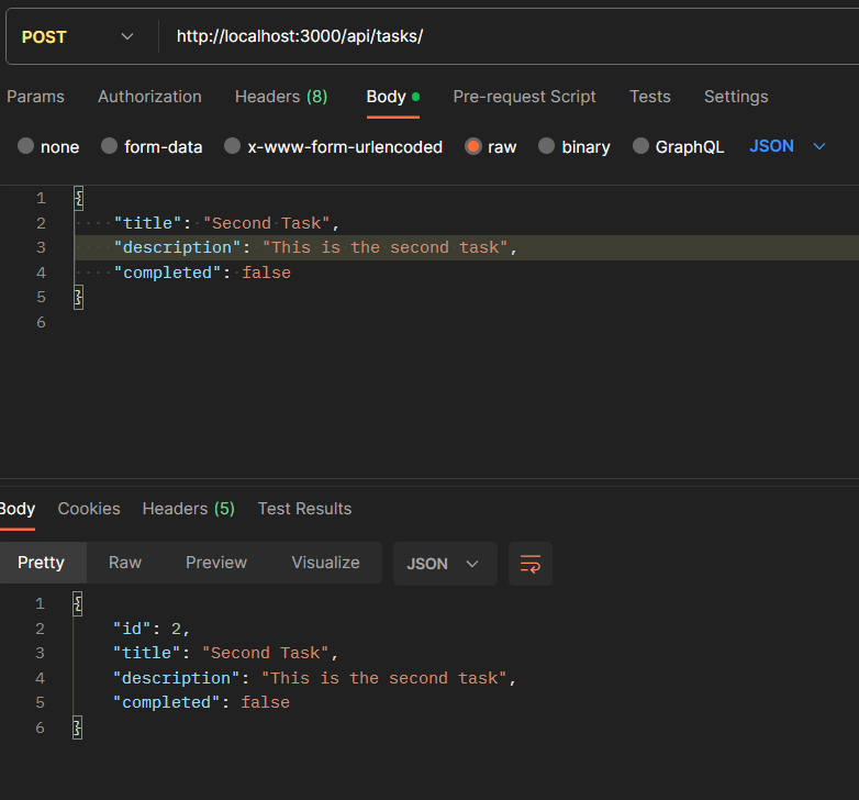 Post query using postman