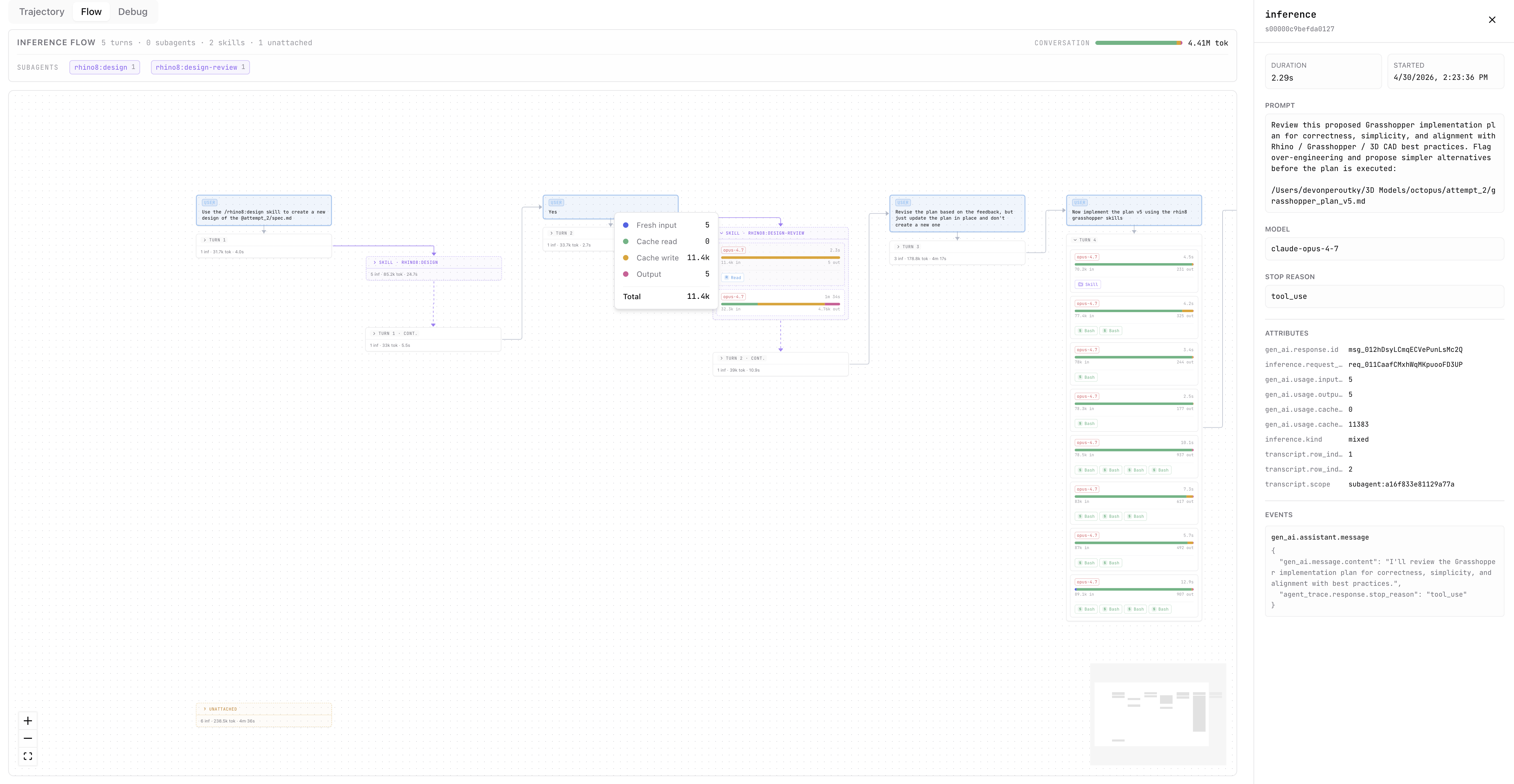 agent-profiler flow view