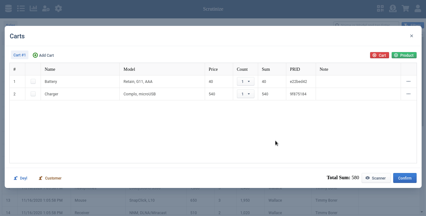 Add products to the cart through scanning qr code