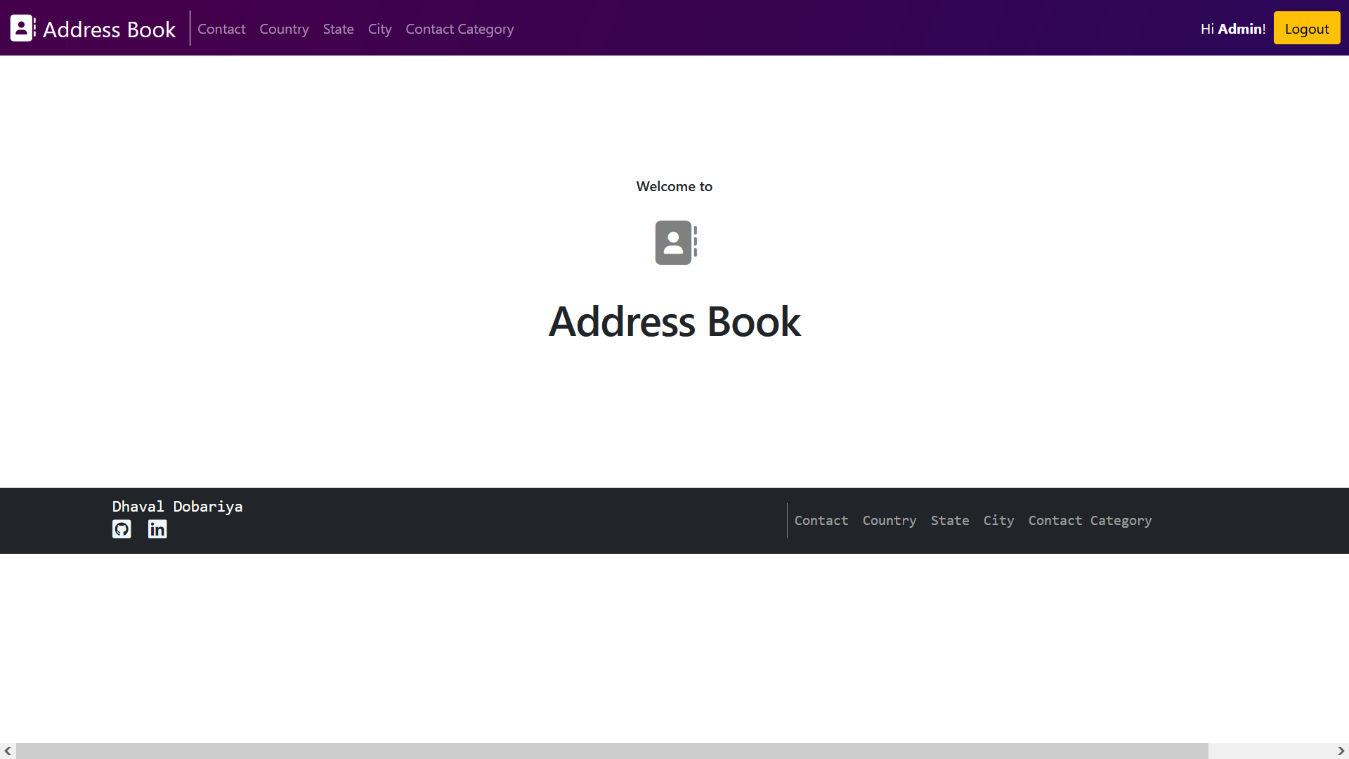 Address book webpage