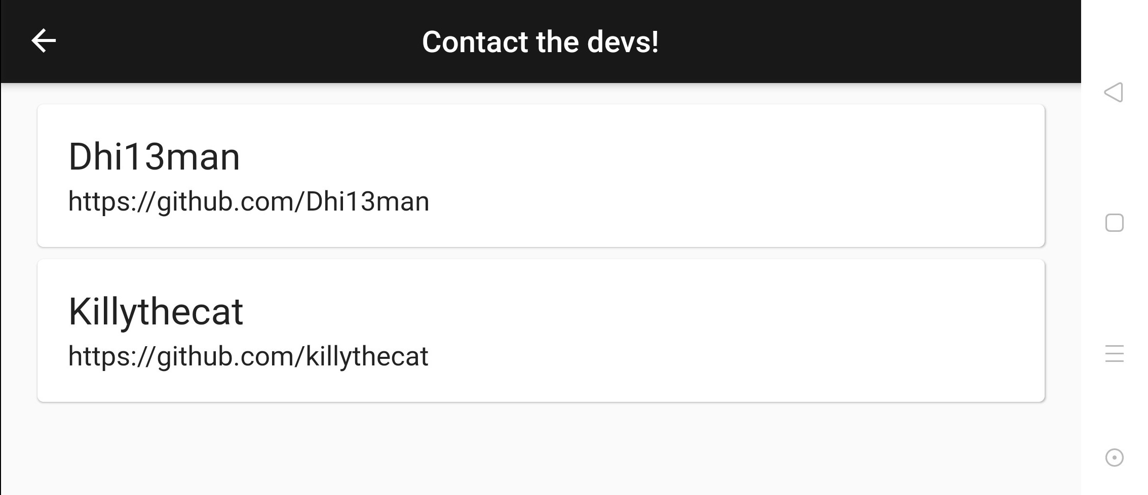 Mobile App Contacts Page [Android, Landscape]